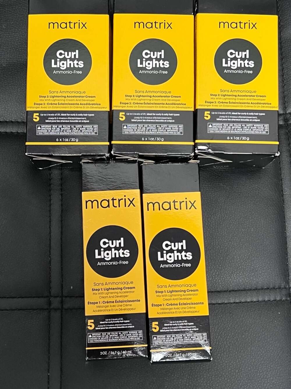 Matrix Curl Lights Lightening Cream 2oz + 2 x 1oz Packets Accelerator 3 Boxes